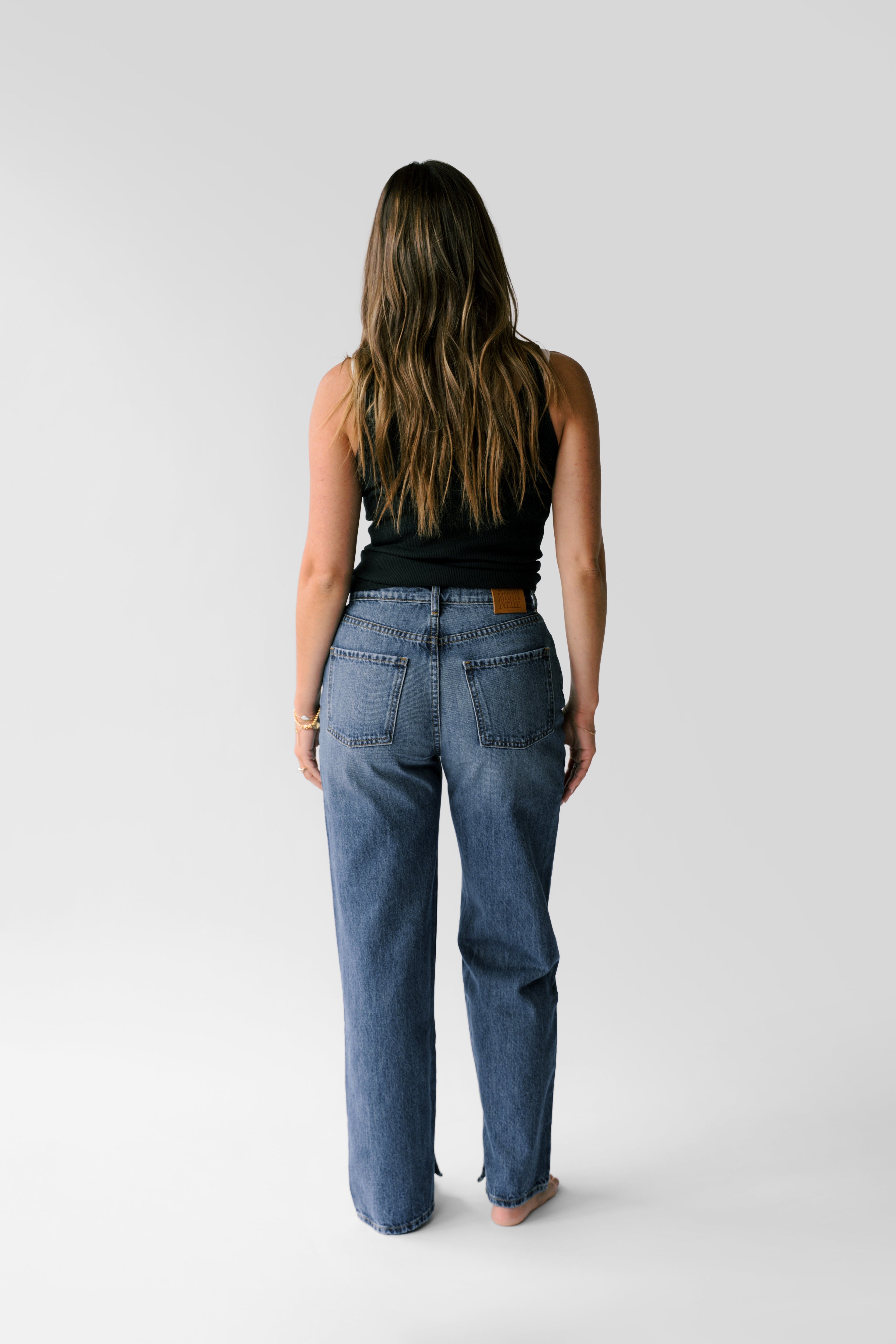 Petite High-Rise Relaxed Straight Leg Jean - The Maddy in Sapphire
