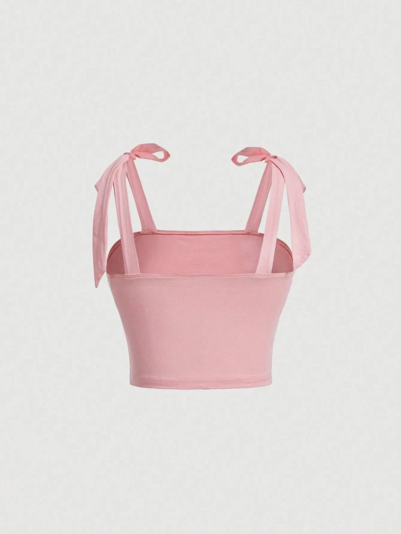Tie Shoulder Ruched Crop Top – Y2K Bow Detail