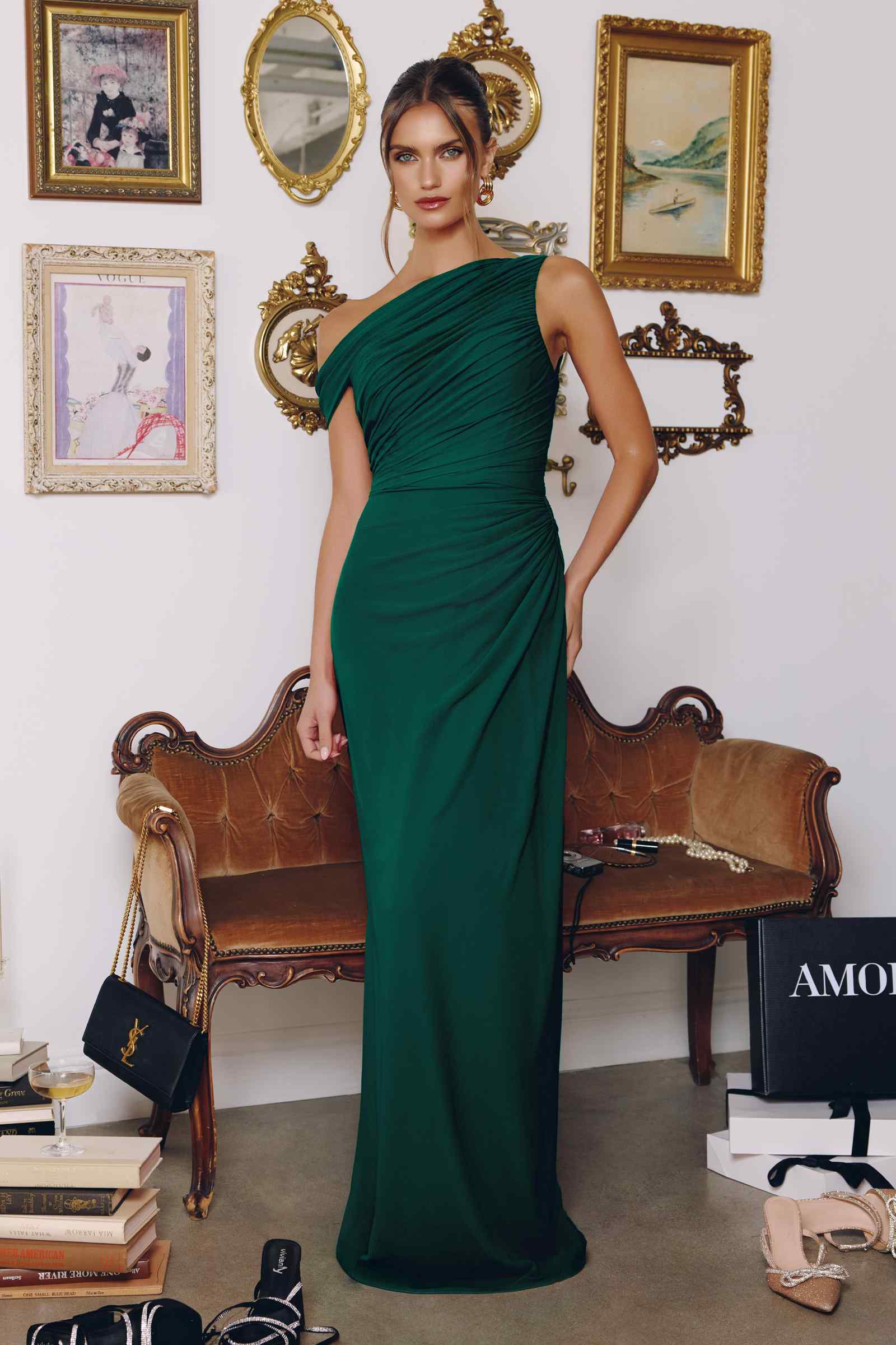 Amoris T730 One-Shoulder Chiffon Formal Gown – Cinderella Divine