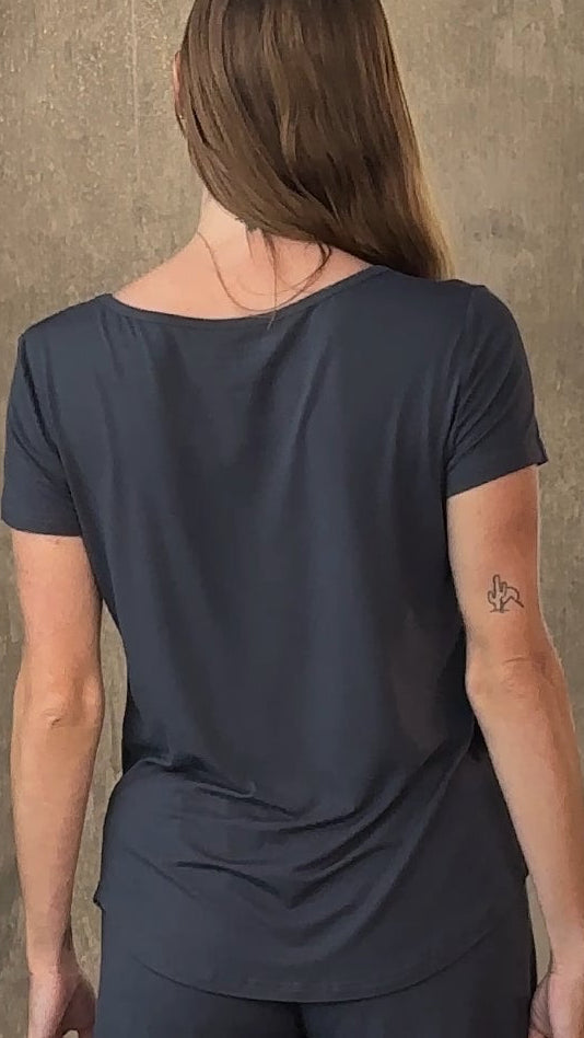 Women's Bamboo Lounge Set – T-Shirt & Mid-Thigh Shorts