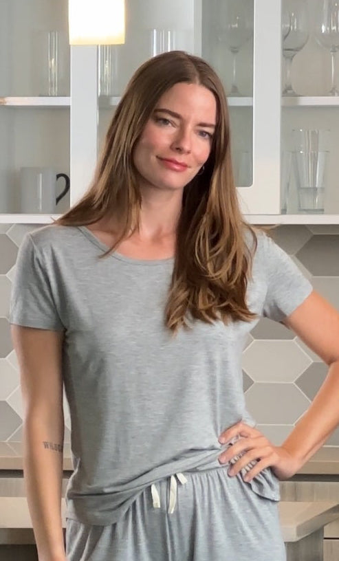 Women's Bamboo Lounge Set – T-Shirt & Mid-Thigh Shorts