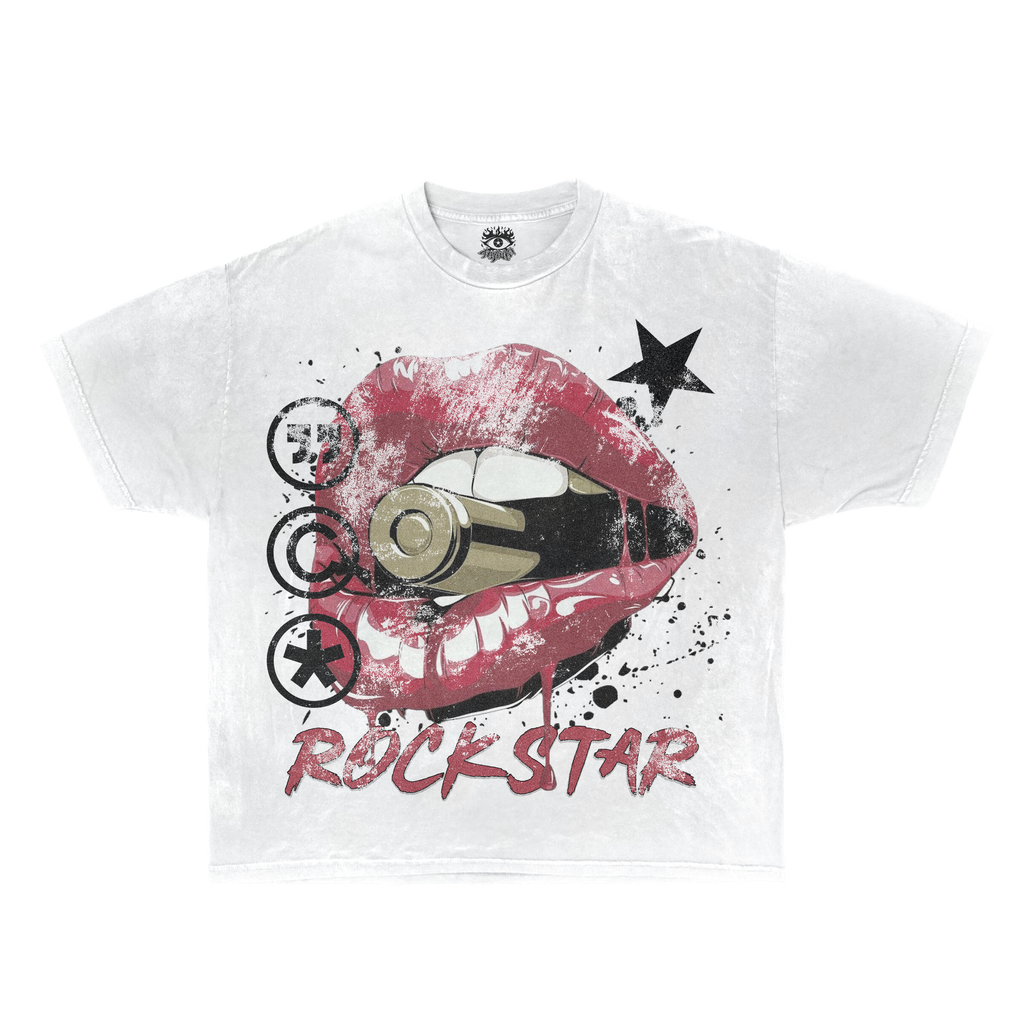 Rockstar Streetwear White Cotton Tee – 100% Cotton