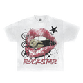 Rockstar Streetwear White Cotton Tee – 100% Cotton